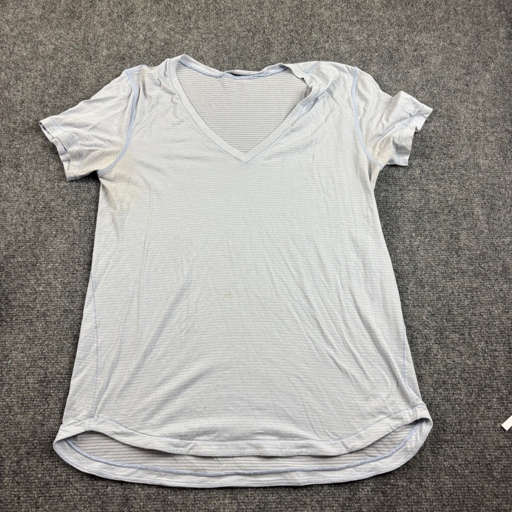 LULULEMON Women’s What the Sport Tee Heathered Chalk size: 8